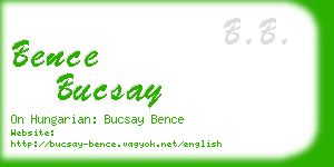 bence bucsay business card